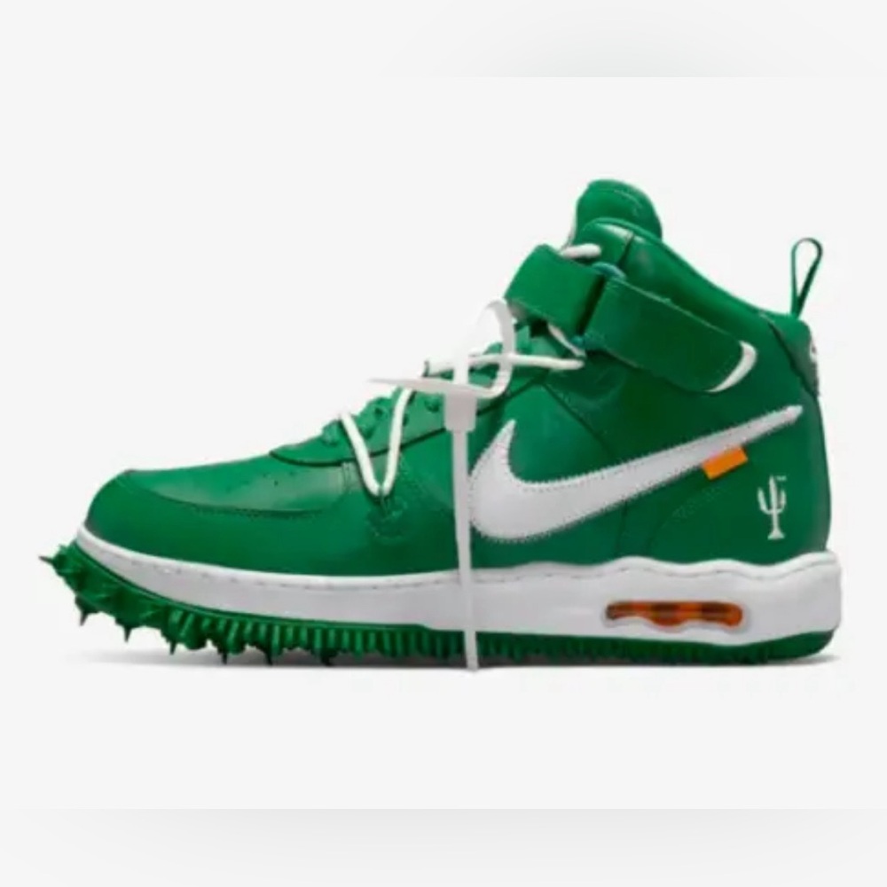 Nike Air Force 1 mid x off-white  colab Pine Green